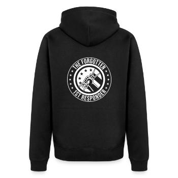 High Voltage Electrician Power Grid - Unisex Premium Organic Zip Hoodie - black - Back - Nico (187cm)