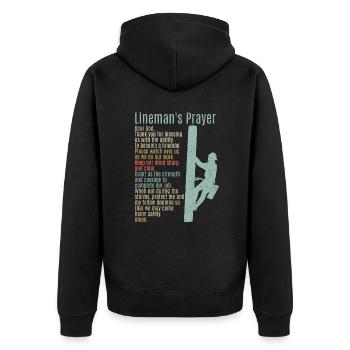 High Voltage Electrician Power Grid - Unisex Premium Organic Zip Hoodie - black - Back - Nico (187cm)
