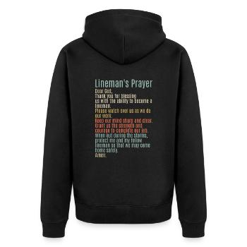 High Voltage Electrician Power Grid - Unisex Premium Organic Zip Hoodie - black - Back - Nico (187cm)