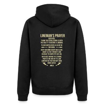 High Voltage Electrician Power Grid - Unisex Premium Organic Zip Hoodie - black - Back - Nico (187cm)