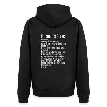High Voltage Electrician Power Grid - Unisex Premium Organic Zip Hoodie - black - Back - Nico (187cm)