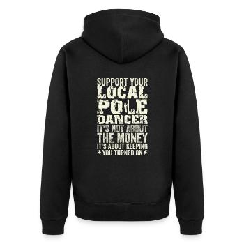 High Voltage Electrician Power Grid - Unisex Premium Organic Zip Hoodie - black - Back - Nico (187cm)