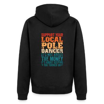 High Voltage Electrician Power Grid - Unisex Premium Organic Zip Hoodie - black - Back - Nico (187cm)