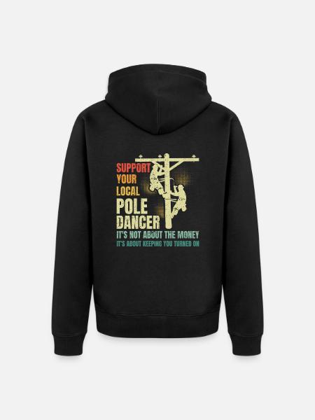 Hochspannungselektriker Stromnetz - Unisex Premium Bio Zip Hoodie - Schwarz