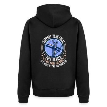 Réseau électrique électrique haute tension - Veste à capuche bio Premium Unisexe - noir - Dos - Nico (187cm)