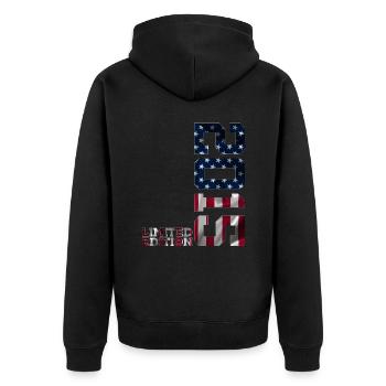 ÉDITION LIMITÉE 2015 USA 11E ANNIVERSAIRE - Veste à capuche bio Premium Unisexe - noir - Dos - Nico (187cm)