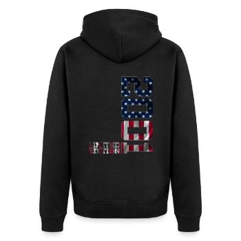 ÉDITION LIMITÉE 2001 USA 24E ANNIVERSAIRE - Veste à capuche bio Premium Unisexe - noir - Dos - Nico (187cm)