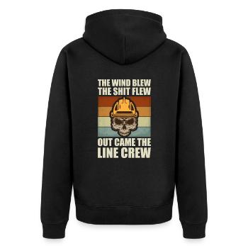 Funny High Voltage Electrician Saying Electrics - Unisex Premium Organic Zip Hoodie - black - Back - Nico (187cm)