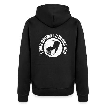 I was normal 2 decks ago Trading Cards Funny TCG - Unisex Premium Bio Zip Hoodie - Schwarz - Hinten - Nico (187cm)