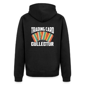 Trading Card Collector TCG Building Decks - Unisex Premium Bio Zip Hoodie - Schwarz - Hinten - Nico (187cm)