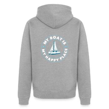 Catamaran Capitaine Voilier - Veste à capuche bio Premium Unisexe - gris chiné - Dos - Nico (187cm)