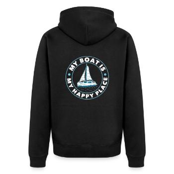Catamaran Captain Sailboat - Unisex Premium Organic Zip Hoodie - black - Back - Nico (187cm)