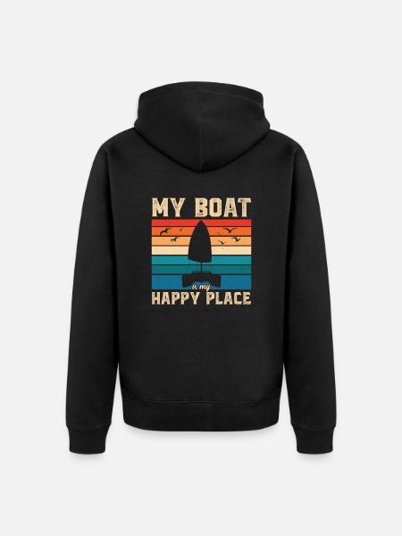 Catamaran Captain Sailboat - Unisex Premium Organic Zip Hoodie - black