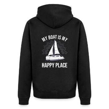 Catamaran Captain Sailboat - Unisex Premium Organic Zip Hoodie - black - Back - Nico (187cm)