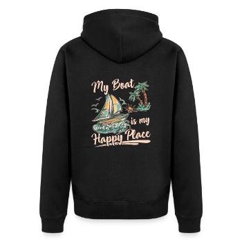 Catamaran Captain Sailboat - Unisex Premium Organic Zip Hoodie - black - Back - Nico (187cm)