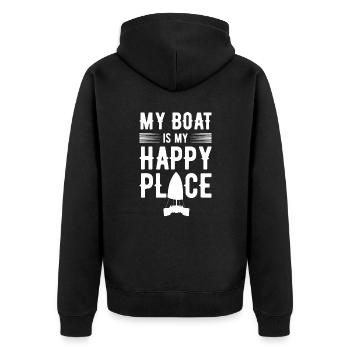 Catamaran Captain Sailboat - Unisex Premium Organic Zip Hoodie - black - Back - Nico (187cm)