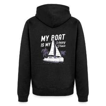 Catamaran Captain Sailboat - Unisex Premium Organic Zip Hoodie - black - Back - Nico (187cm)