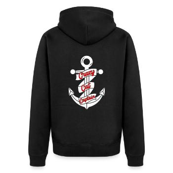 Katamaran Kapitän Segeln Segelboot - Unisex Premium Bio Zip Hoodie - Schwarz - Hinten - Nico (187cm)