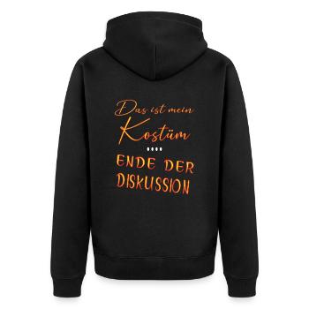 Das ist mein Kostüm I Karneval Faschingsmuffel - Unisex Premium Bio Zip Hoodie - Schwarz - Hinten - Nico (187cm)