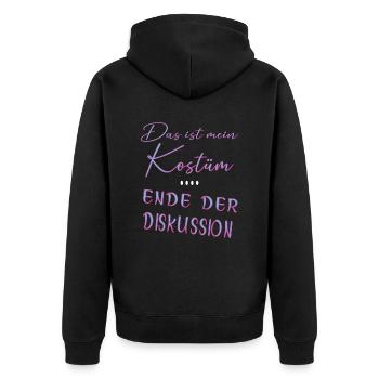 Das ist mein Kostüm I Karneval Faschingsmuffel - Unisex Premium Bio Zip Hoodie - Schwarz - Hinten - Nico (187cm)