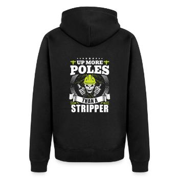 Power Lineman Power Line Electrician - Unisex Premium Organic Zip Hoodie - black - Back - Nico (187cm)