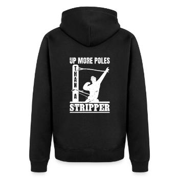 Power Lineman Power Line Electrician - Unisex Premium Organic Zip Hoodie - black - Back - Nico (187cm)