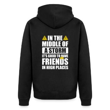 Power Lineman Power Line Electrician - Unisex Premium Organic Zip Hoodie - black - Back - Nico (187cm)