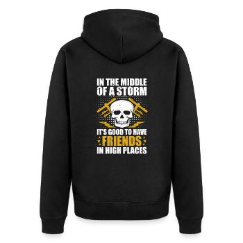 Power Lineman Power Line Electrician - Unisex Premium Organic Zip Hoodie - black - Back - Nico (187cm)