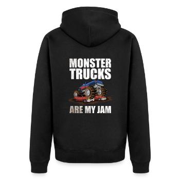 Monster Trucks Are My Jam Monster Truck Show - Veste à capuche bio Premium Unisexe - noir - Dos - Nico (187cm)