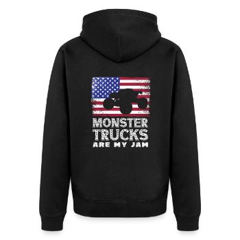 Monster Trucks Are My Jam Monster Truck Show - Veste à capuche bio Premium Unisexe - noir - Dos - Nico (187cm)
