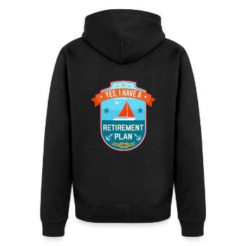 Sailing Retirement Plan Retired Sailor Segelboot - Unisex Premium Bio Zip Hoodie - Schwarz - Hinten - Nico (187cm)