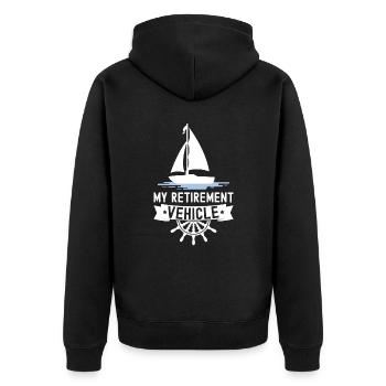 Rentnerfahrzeug Segler Segelboot - Unisex Premium Bio Zip Hoodie - Schwarz - Hinten - Nico (187cm)