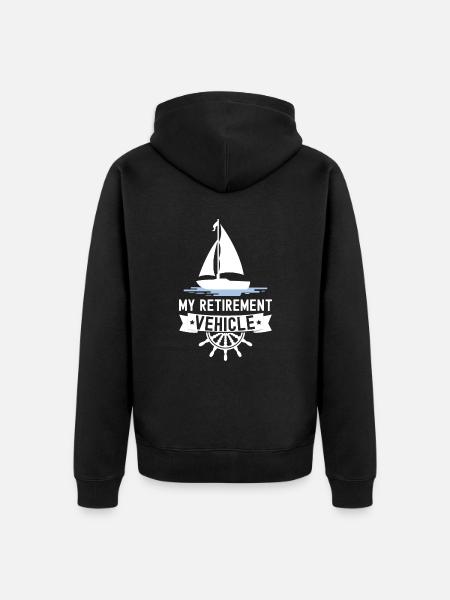 Pensioner Vehicle Sailor Sailboat - Unisex Premium Organic Zip Hoodie - black
