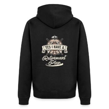 Sailing Retirement Plan Retired Sailor Segelboot - Unisex Premium Bio Zip Hoodie - Schwarz - Hinten - Nico (187cm)