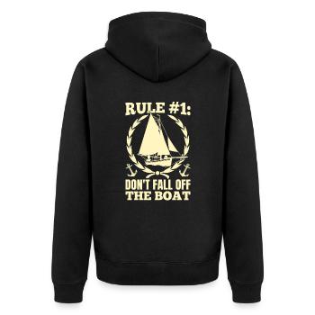 Drôle de voilier pour le capitaine du bateau - Veste à capuche bio Premium Unisexe - noir - Dos - Nico (187cm)