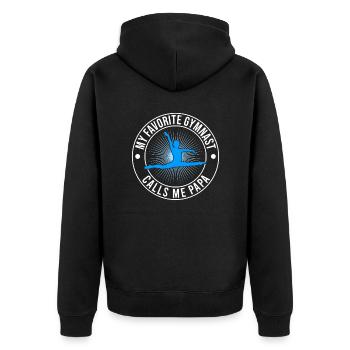 Mein Liebling Turner Nennt Mich Papa Turnsport - Unisex Premium Bio Zip Hoodie - Schwarz - Hinten - Nico (187cm)