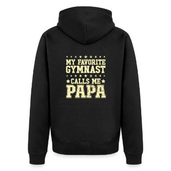 Mein Liebling Turner Nennt Mich Papa Turnsport - Unisex Premium Bio Zip Hoodie - Schwarz - Hinten - Nico (187cm)