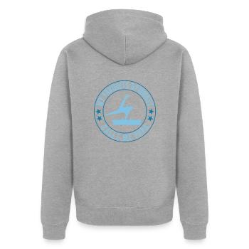 Mein Lieblingsturner Nennt Mich Papa - Unisex Premium Bio Zip Hoodie - Grau meliert - Hinten - Nico (187cm)