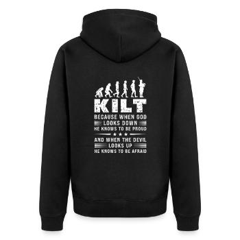 Kilt écossais disant jupe écossaise Écosse - Veste à capuche bio Premium Unisexe - noir - Dos - Nico (187cm)