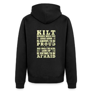 Kilt écossais disant jupe écossaise Écosse - Veste à capuche bio Premium Unisexe - noir - Dos - Nico (187cm)