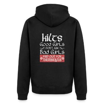 Kilt écossais disant jupe écossaise Écosse - Veste à capuche bio Premium Unisexe - noir - Dos - Nico (187cm)