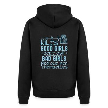 Kilt écossais disant jupe écossaise Écosse - Veste à capuche bio Premium Unisexe - noir - Dos - Nico (187cm)