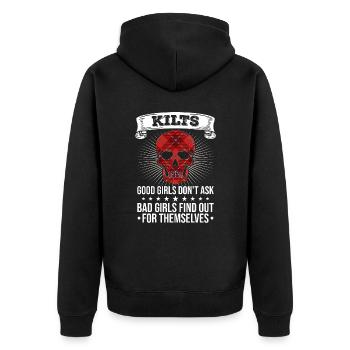 Scottish Kilt Saying Scottish Skirt Scotland - Unisex Premium Organic Zip Hoodie - black - Back - Nico (187cm)