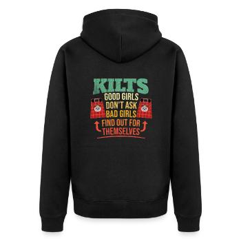 Kilt écossais disant jupe écossaise Écosse - Veste à capuche bio Premium Unisexe - noir - Dos - Nico (187cm)