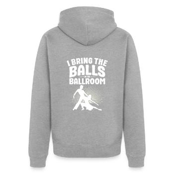Dancing Slogan Ballroom Couple Dance Dance Floor - Unisex Premium Organic Zip Hoodie - heather grey - Back - Nico (187cm)