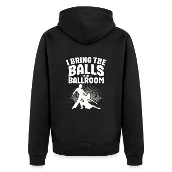 Tanzen Spruch Ballsaal Paartanz Tanz Tanzfläche - Unisex Premium Bio Zip Hoodie - Schwarz - Hinten - Nico (187cm)