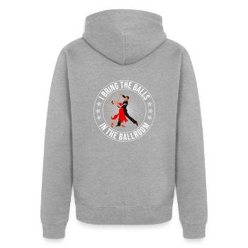 Dancing Slogan Ballroom Couple Dance Dance Floor - Unisex Premium Organic Zip Hoodie - heather grey - Back - Nico (187cm)