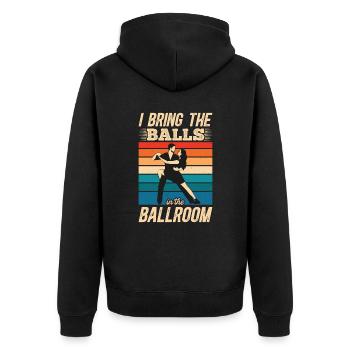 Tanzen Spruch Ballsaal Paartanz Tanz Tanzfläche - Unisex Premium Bio Zip Hoodie - Schwarz - Hinten - Nico (187cm)