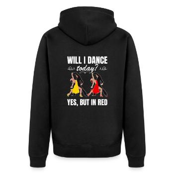 Tanzen Spruch Ballsaal Paartanz Tanz Tanzfläche - Unisex Premium Bio Zip Hoodie - Schwarz - Hinten - Nico (187cm)