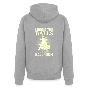 Dancing Slogan Ballroom Couple Dance Dance Floor - Unisex Premium Organic Zip Hoodie - heather grey - Back - Nico (187cm)